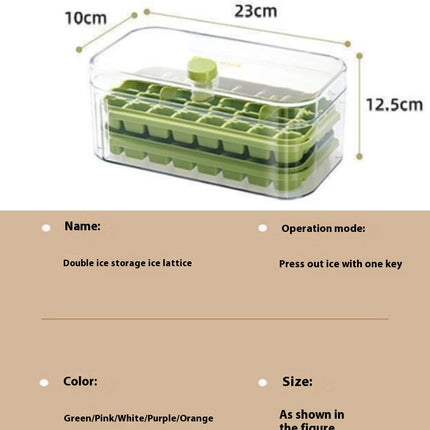 Ice Cube Trays for Freezer - with Lid Bin Maker Mold for Freezer