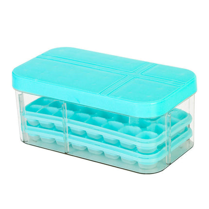 Ice Cube Tray with Lid and Storage Bin - for Freezer Stackable Ice