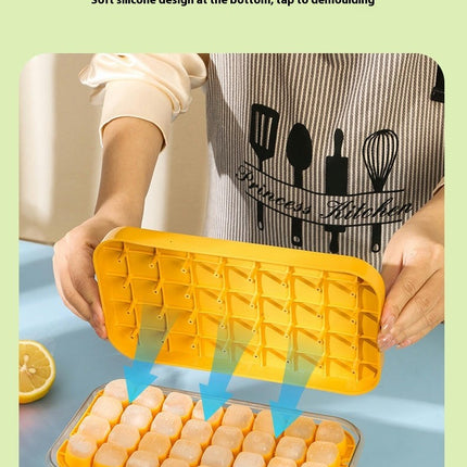 Ice Cube Tray with Lid and Storage Bin - for Freezer Stackable Ice