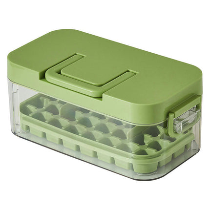 Ice Cube Tray with Bin and Lid Ice Scoop Easy Release Ice Mold