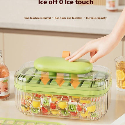 Ice Cube Trays with Lid Bin Ice Maker Mold-for Freezer Drinks