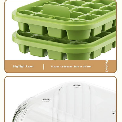 Ice Cube Trays with Lid Bin Ice Maker Mold-for Freezer Drinks