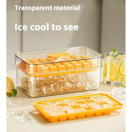 Press Ice Cube Trays for Freezer with Lid Bin Ice Maker Mold for Freezer