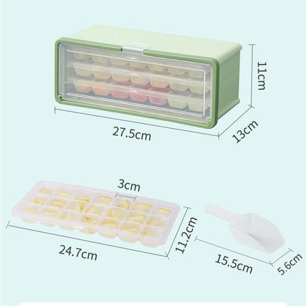 3 Layer Ice Cube Tray Mould Large Capacity Quick Ice Box Easy Pull