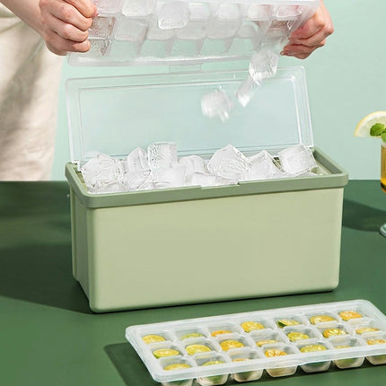 3 Layer Ice Cube Tray Mould Large Capacity Quick Ice Box Easy Pull