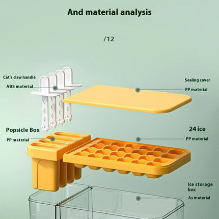 Ice lattice Popsicle Mold Household 2-in-1 Odor free making ice box