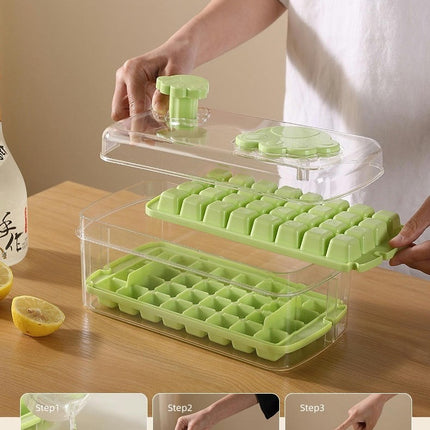 Ice Box Transparent Making Ice Visible Press Type Ice Cube Tray