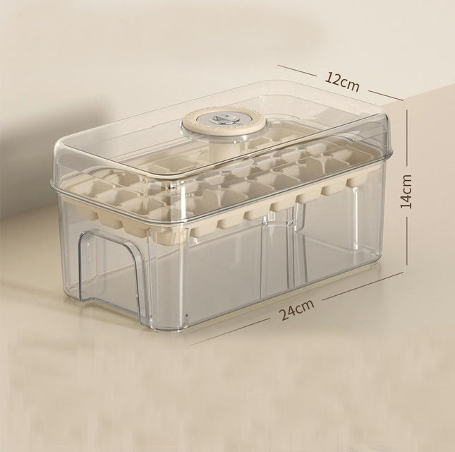 Press Ice Cube Trays for Freezer-with Lid Bin Ice Maker Mold for Freezer