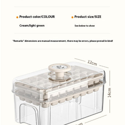 Press Ice Cube Trays for Freezer-with Lid Bin Ice Maker Mold for Freezer