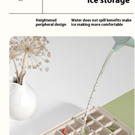 Press Ice Cube Trays for Freezer-with Lid Bin Ice Maker Mold for Freezer