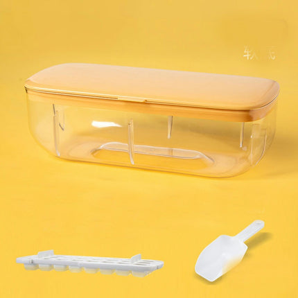 Ice Cube Tray with Lid and Storage Bin for Freezer Stackable Molds