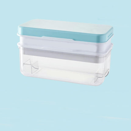 Ice Cube Tray with Lid and Bin with Silicone Ice Tray Easy