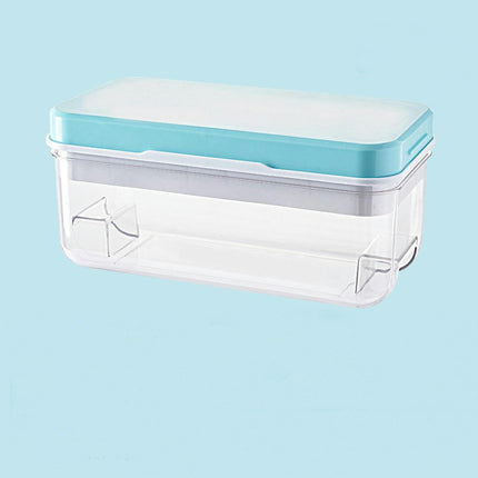 Ice Cube Tray with Lid and Bin with Silicone Ice Tray Easy