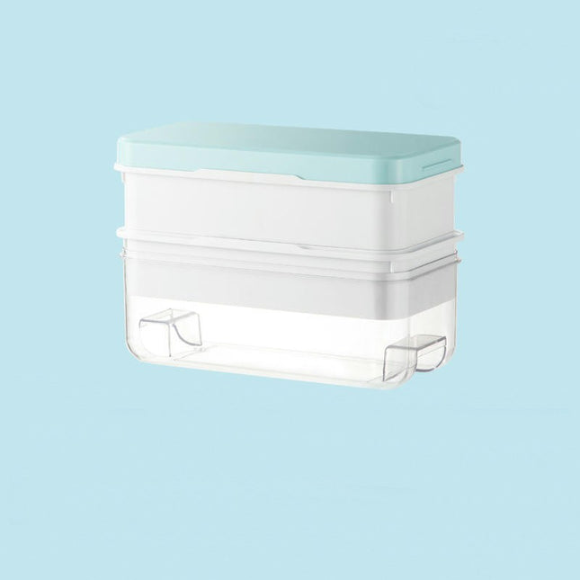 Ice Cube Tray with Lid and Bin with Silicone Ice Tray Easy