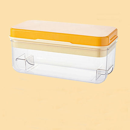 Ice Cube Tray with Lid and Bin with Silicone Ice Tray Easy