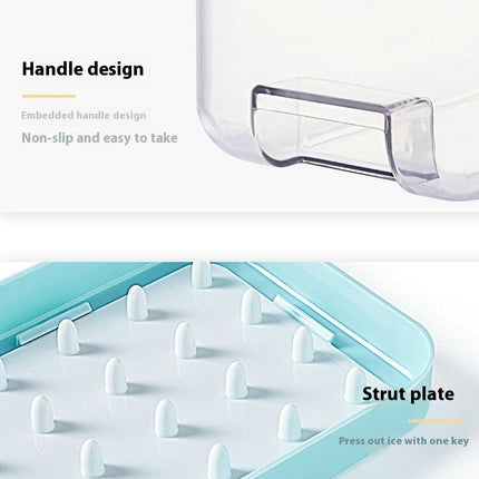 Ice Cube Tray with Lid and Bin with Silicone Ice Tray Easy