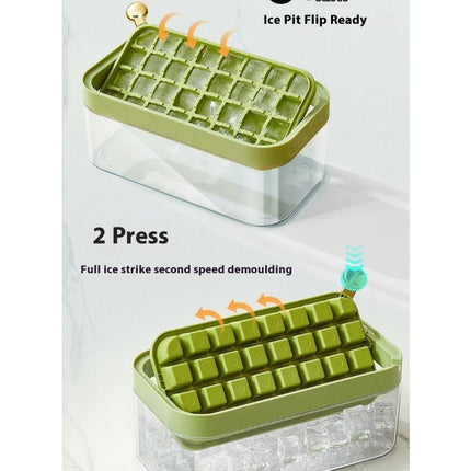 Ice Cube Tray with Lid and Bin Ice Cubes Easy Release Stackable