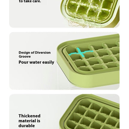 Ice Cube Tray with Lid and Bin Ice Cubes Easy Release Stackable