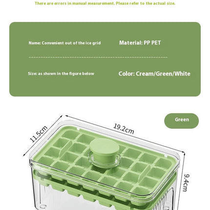 Ice Maker Press-to-release Cube Tray with Lid Bin for Freezer