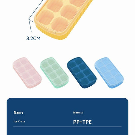 Easy Release Flexible Silicone Ice Cube Molds-with Removable Lid