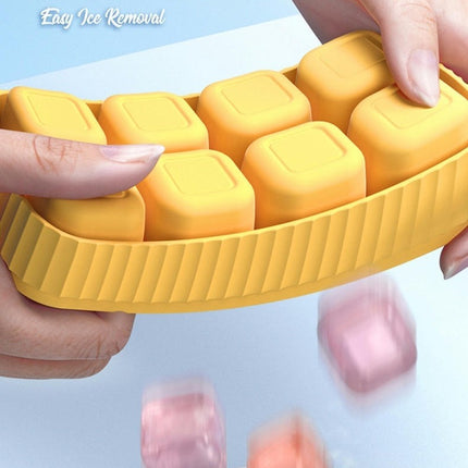 Easy Release Flexible Silicone Ice Cube Molds-with Removable Lid