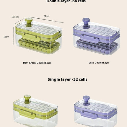 Ice Cube Tray with Lid and Bin Ice Trays - for Freezer Easy Release Ice