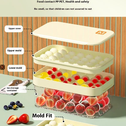 Ice Cubes Molds with Lid and Bin Ice Trays - for Freezer Easy Release