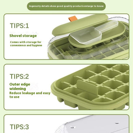 Ice Cube Tray Ice Maker Ice Tray with Lid and Bin for Cocktail Tea