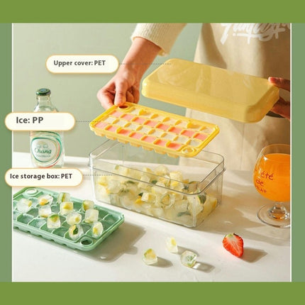 Ice Cube Molds for Freezer with Lid and Bin Easy Release Ice Trays