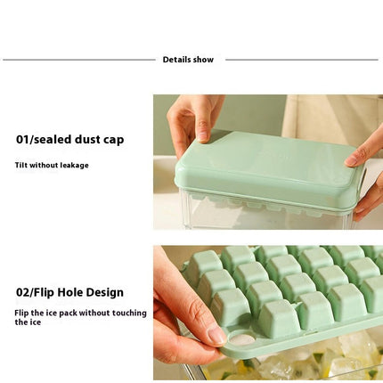 Ice Cube Molds for Freezer with Lid and Bin Easy Release Ice Trays