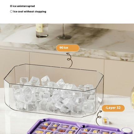 Ice Cube Tray With Lid and Bin Ice Cube Trays for Freezer Easy Fill and Release Ice