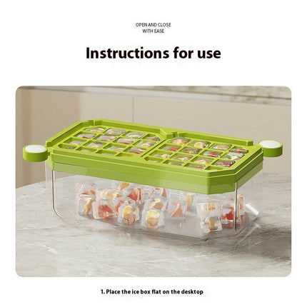 Ice Cube Tray With Lid and Bin Ice Cube Trays for Freezer Easy Fill and Release Ice