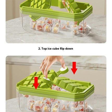 Ice Cube Tray With Lid and Bin Ice Cube Trays for Freezer Easy Fill and Release Ice