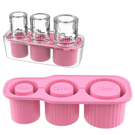 Cups Ice Cube Molds with Lid and Bin - for Chilling Cocktails Drinks