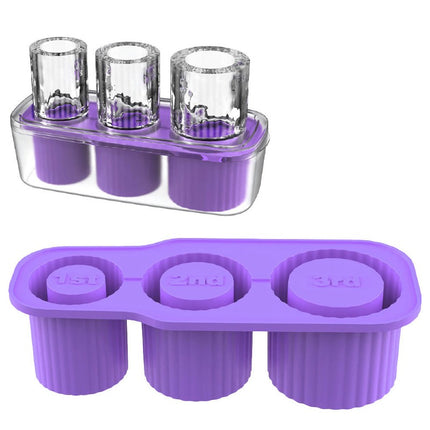 Cups Ice Cube Molds with Lid and Bin - for Chilling Cocktails Drinks