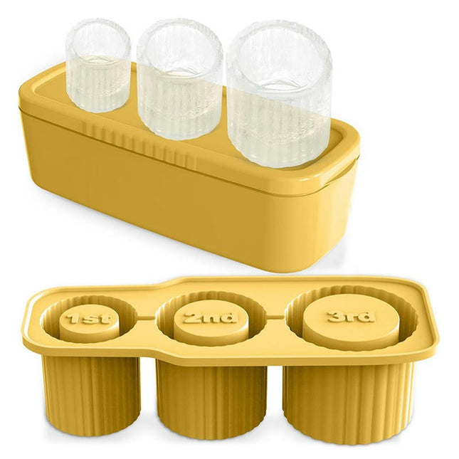 Cups Ice Cube Molds with Lid and Bin - for Chilling Cocktails Drinks