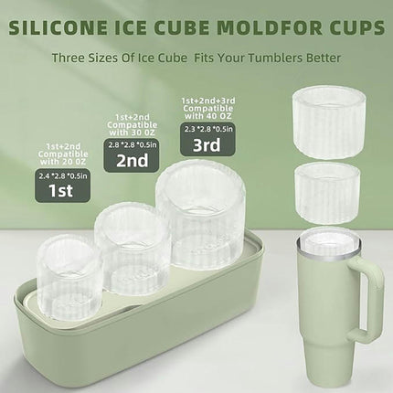 Cups Ice Cube Molds with Lid and Bin - for Chilling Cocktails Drinks