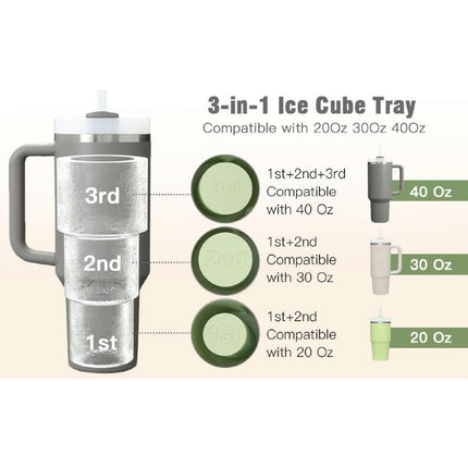 Cups Ice Cube Molds with Lid and Bin - for Chilling Cocktails Drinks