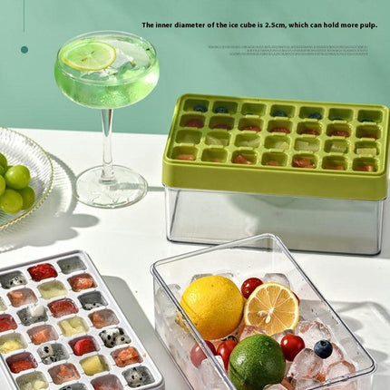 Ice Cube Tray Molds Double Layer Design Ice Cube Maker with Storage Box