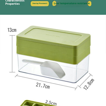 Ice Cube Tray Molds Double Layer Design Ice Cube Maker with Storage Box