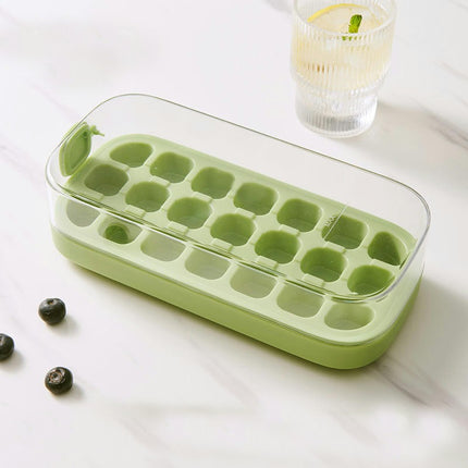 Ice Cube Trays for Freezer - Easy Ice Container with Spill-Resistant Cover