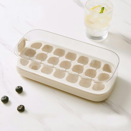 Ice Cube Trays for Freezer - Easy Ice Container with Spill-Resistant Cover