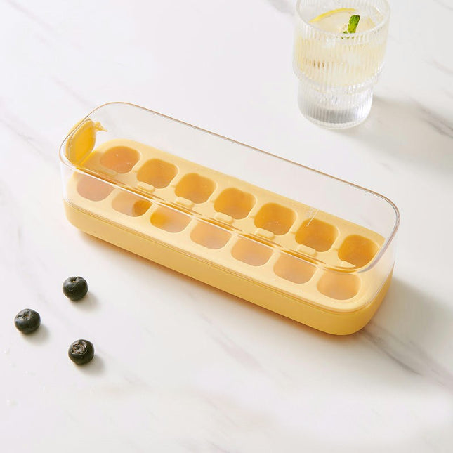 Ice Cube Trays for Freezer - Easy Ice Container with Spill-Resistant Cover