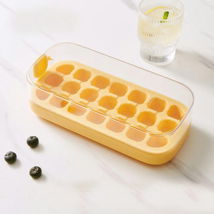 Ice Cube Trays for Freezer - Easy Ice Container with Spill-Resistant Cover