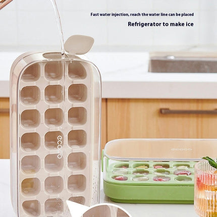 Ice Cube Trays for Freezer - Easy Ice Container with Spill-Resistant Cover