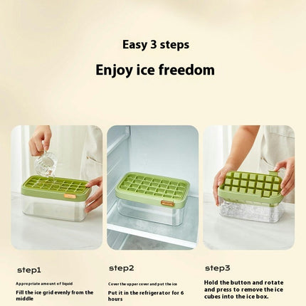 Ice Cube Tray Set with Lid & Bin Ice Trays for Freezer Release Ice Cubes