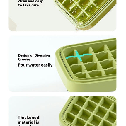 Ice Cube Tray Set with Lid & Bin Ice Trays for Freezer Release Ice Cubes