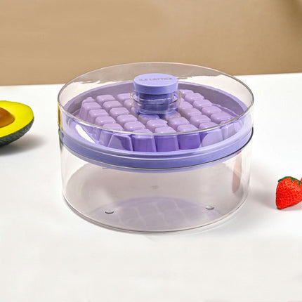 Ice Cube Container Secure Round Freezer with Dustproof Lid Ice Cube Tray