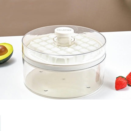 Ice Cube Container Secure Round Freezer with Dustproof Lid Ice Cube Tray