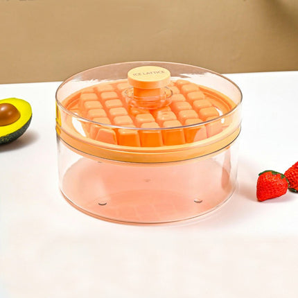 Ice Cube Container Secure Round Freezer with Dustproof Lid Ice Cube Tray